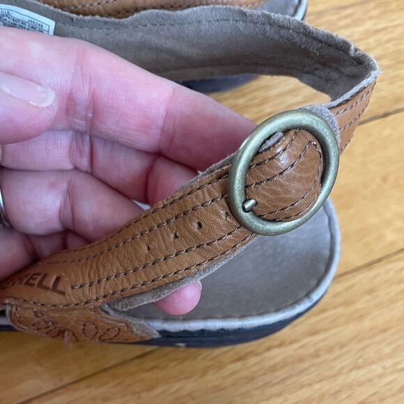 Merrell Bassoon Sandals Sz 8 tan leather - Picture 6 of 7